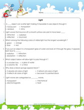 Learn about light, reflection, refraction, opaque and translucent objects,light waves and more. 6th grade science pdf