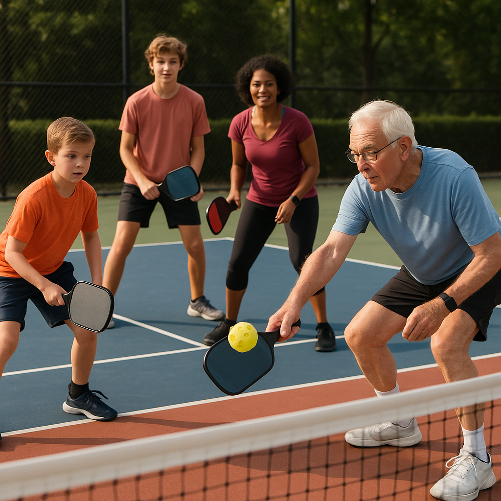 pickleball court with players
